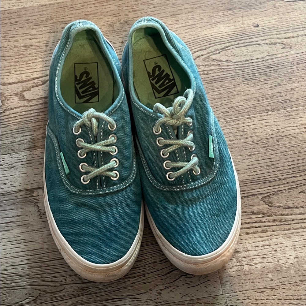 Vans Teal Canvas Low-Top Sneakers